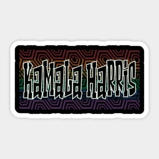 LGBTQ PATTERN USA KAMALA HARRIS Sticker